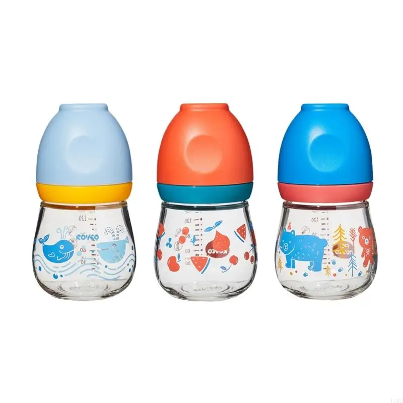 

Glass Infant Bottle 150ml Wide Neck Design Milk Bottle with Anti Colic Feature L8RB