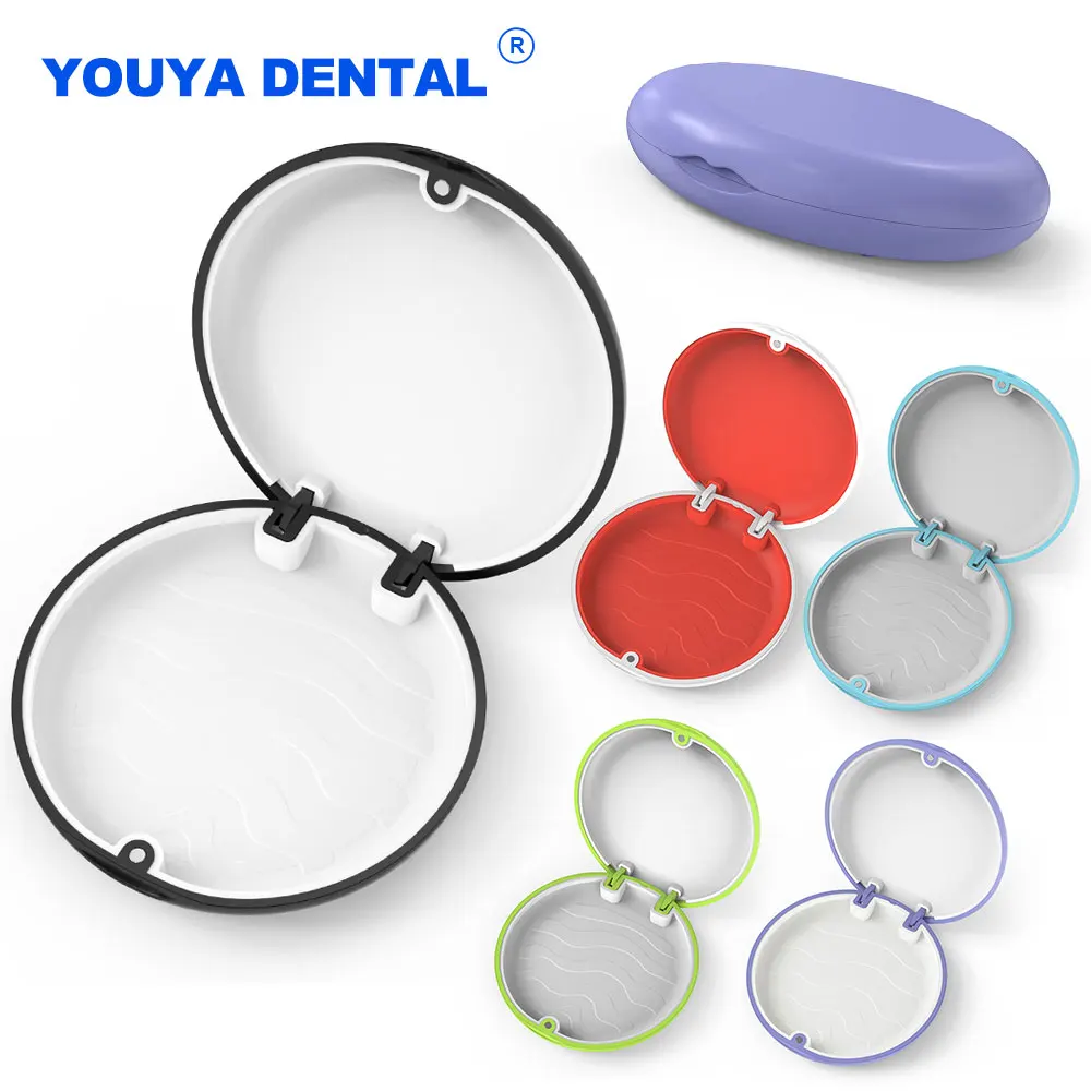 30pcs Portable Fake Teeth Denture Storage Box Denture Mouth Guard Bath Box Protective Case