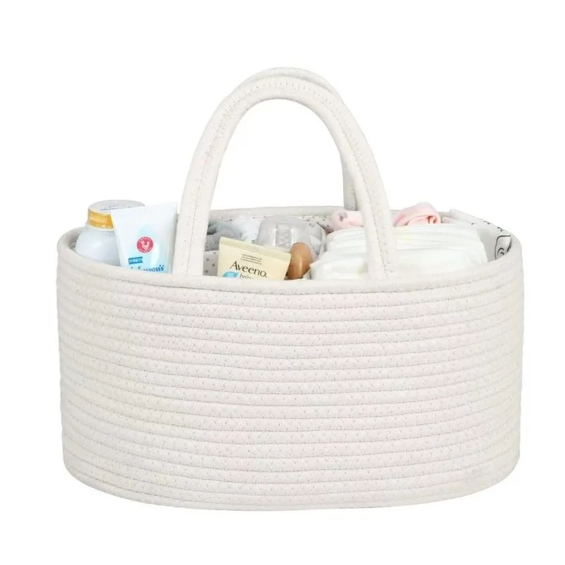 1pc Multifunctional Travel Out Portable Mommy Bag Cotton Rope Diaper Bag Diaper Storage Bag Baby Diaper Storage Basket