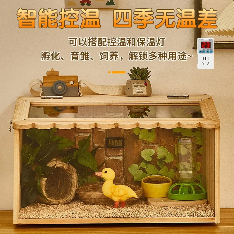 

Feeding Box Full Set of Pet Duck Cage Duckling Brooding Box Thermostat Home Landscaping Cabin Villa