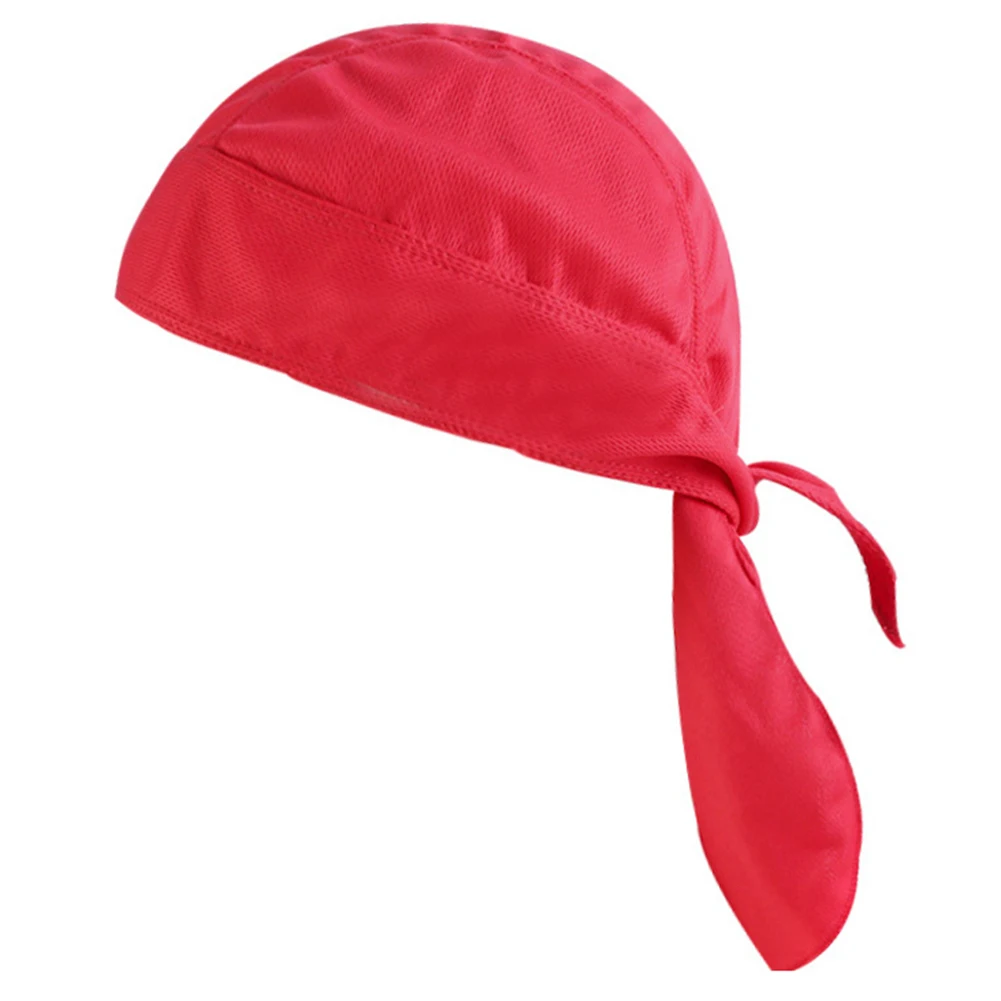 Quick Dry Head Scarf Pure Cycling Cap Summer Men Running Riding Bandana Headscarf Pirate Hat Hood Headband Red