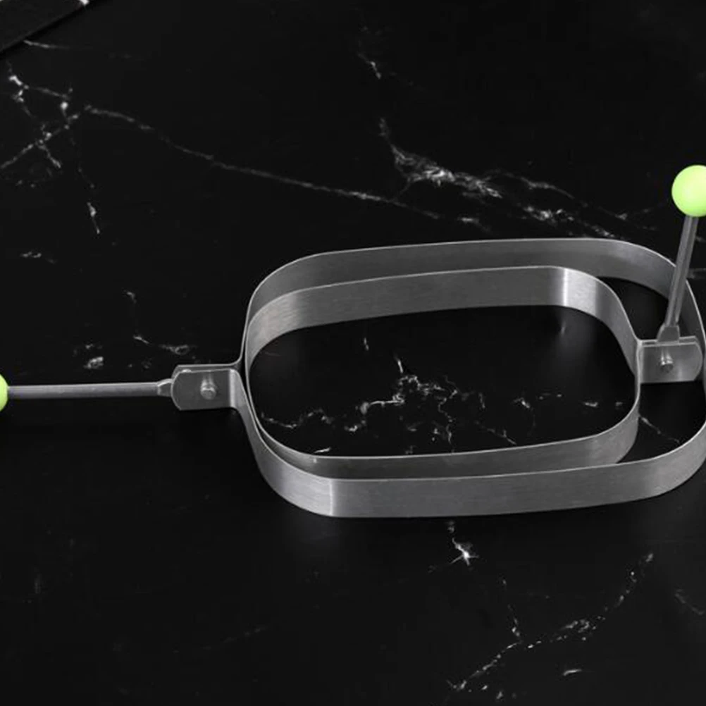 

5Pcs Stainless Steel Cake Mold Rectangular Green Handle Mousse Cookies Fried Eggs Biscuit Mold Homemade Gifts Kitchen