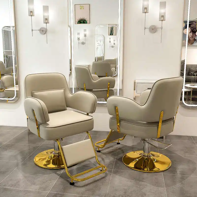 High-End Leather Barber Salon Chair with Adjustable Height & Reclining Features Modern Design China Origin