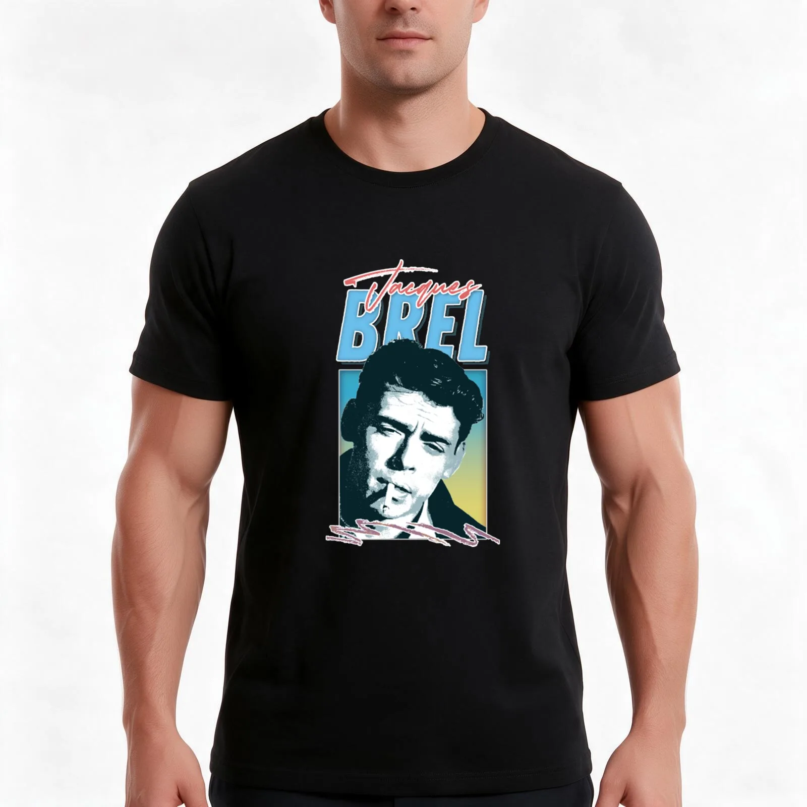 Jacques Brel T-Shirt Summer Casual Cotton Tee Oversized Streetwear Tops Vintage Graphic Print Loose Fit Short Sleeve