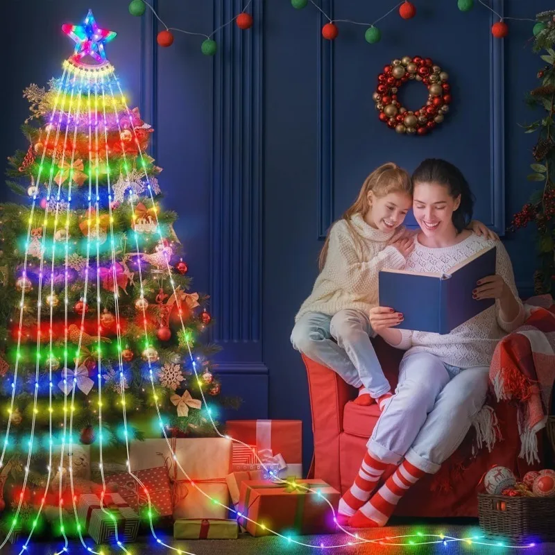 Luces de árbol de cono de Navidad inteligentes para interiores y exteriores, decoración de pared LED para árbol de Navidad, jardín, dormitorio, Bar, boda, fiesta de cumpleaños,