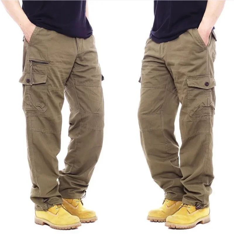 春秋メンズプラスサイズカジュアル迷彩ルーズフィットズボン若者作業服パンツ卸売