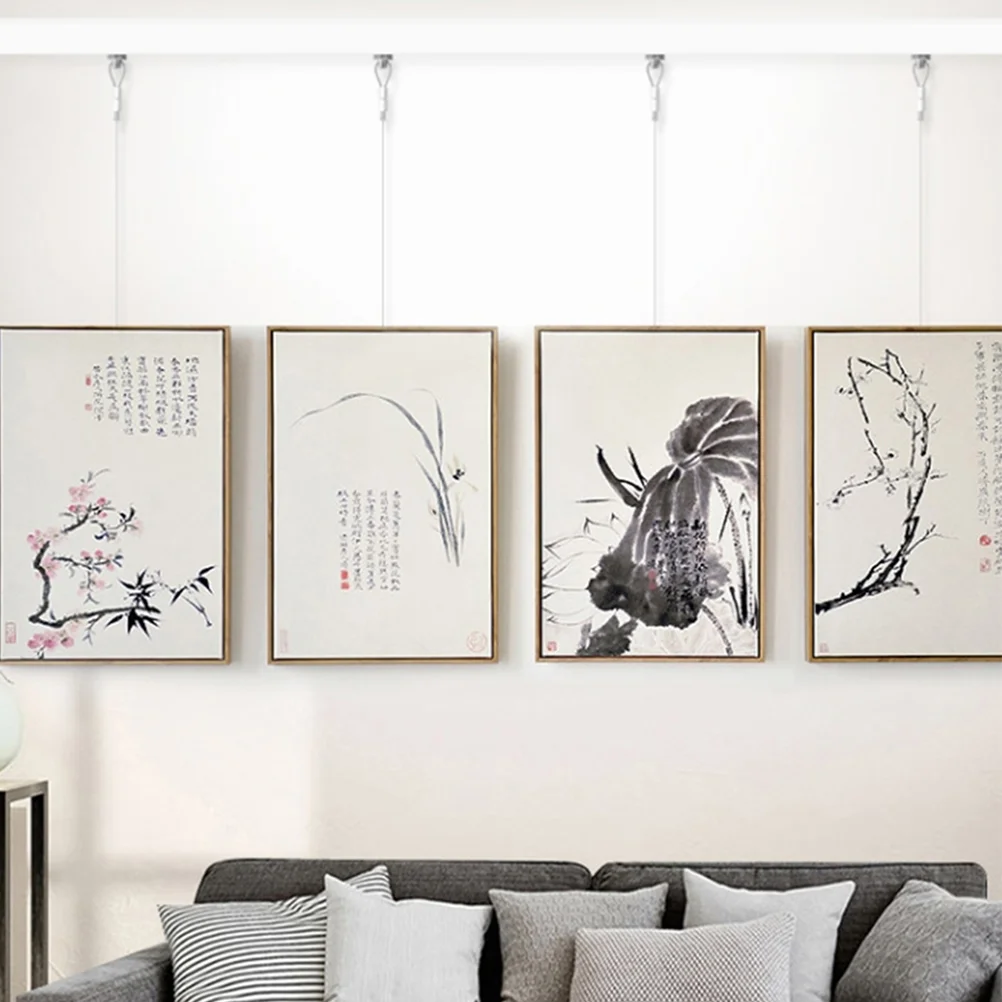 그림 레일 후크 DIY 용품 걸이식 코드 로프 프레임, 조정 가능한 사진 도구, 다리미 랜야드, 4 세트