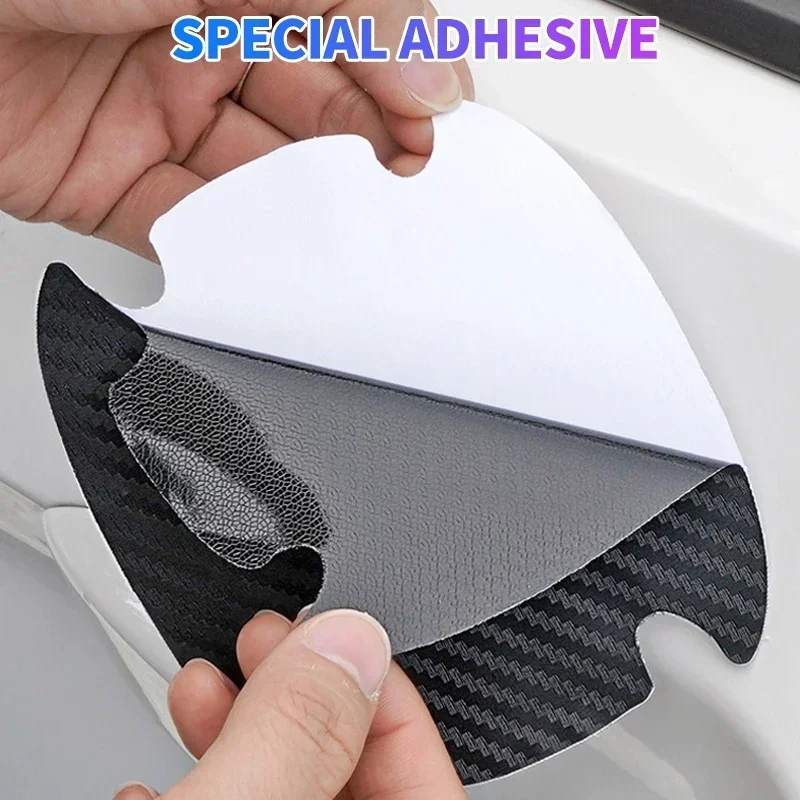 4Pcs/set Carbon Fiber Car Door Bowl Handle Anti-Scratches Sticker For Mercedes Benz AMG W204 W205 W211 W212 W213 W176 GLA CLA