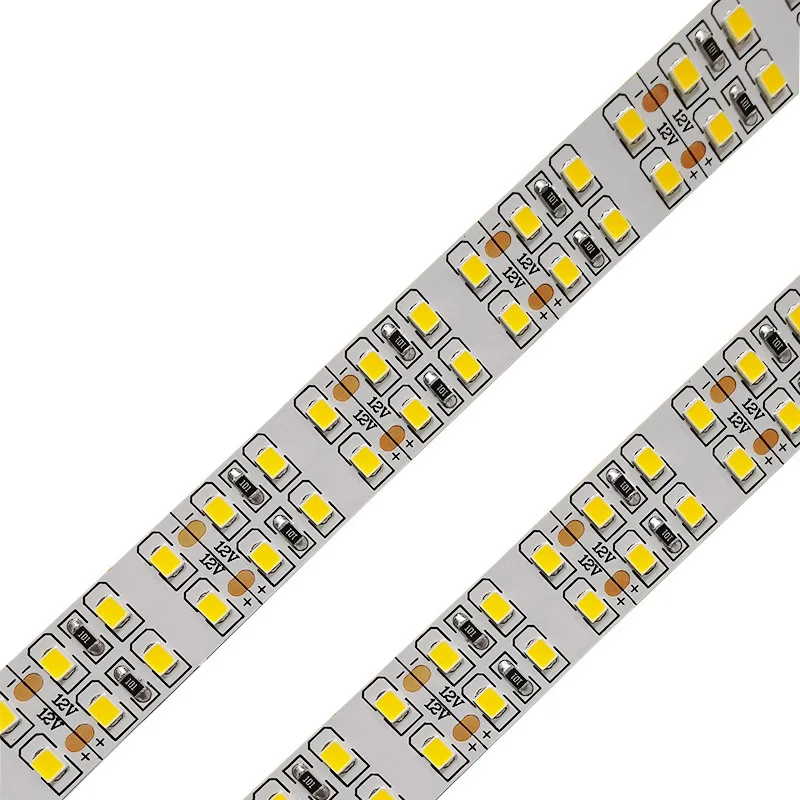 5m Bright 12v 24v LED Strip Soft Flexible Tape Double Row 240 leds/m 20w/m 15mm 3000k 4000k 6000k Cabinet Showcase  Exhibition