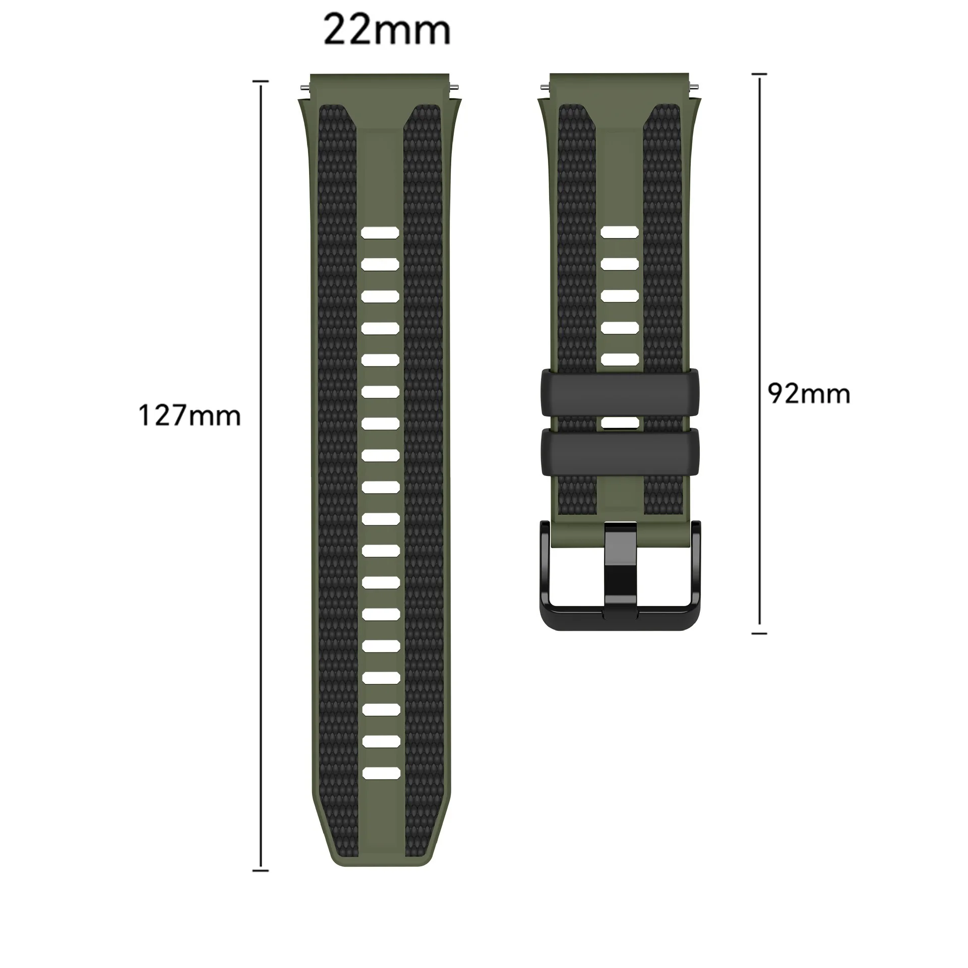 22mm Official Two-color Silicone Strap for Huawei Watch 5 GT7 Pro GT7 GT6 5 4 3 46mm Ultimate 2 GT Runner 2 Wristband Bracelet