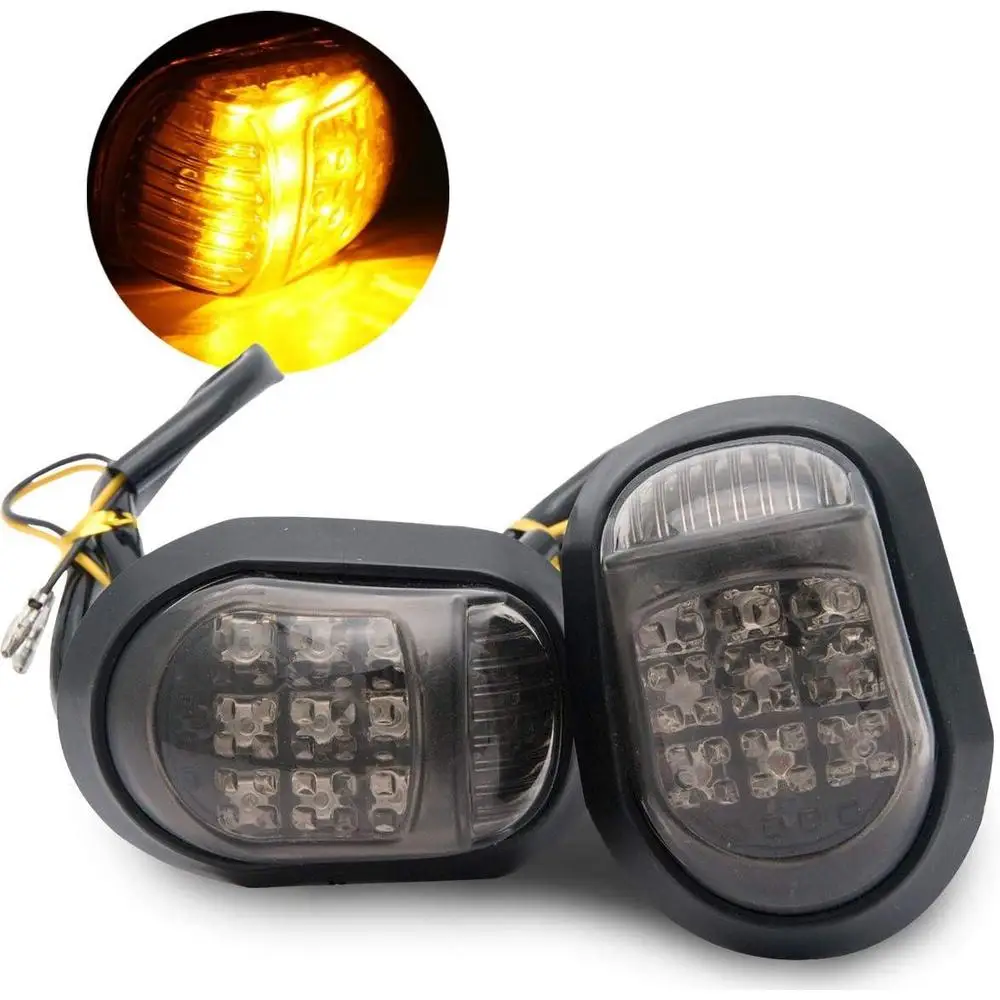 

2 шт. универсальные светодиодные указатели поворота, левый и правый, 12 В, светодиодный светильник для мотоцикла, заподлицо, дымовой указатель поворота, мигалка