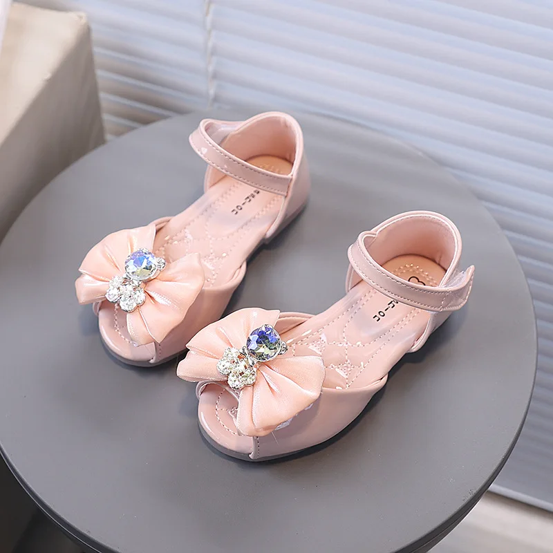 

Детская танцевальная обувь в стиле принцессы, модельные туфли для девочек с открытым носком для вечеринки, свадьбы, новинка 2023 года, летние детские сандалии, мягкие универсальные