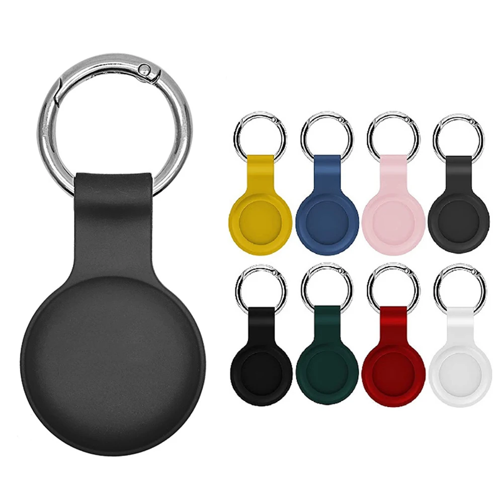 Cover For Apple Airtags Case Liquid Silicone Protective Shell tracker Accessories Anti-scratch Sleeve Keychain Air Tag Bumper