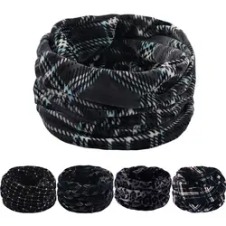 Winter Fashion Windproof Soft Ring Scarves Thermal Loop Outdoor Sports Fleece Neck Scarf Double Layer Neck Warmer