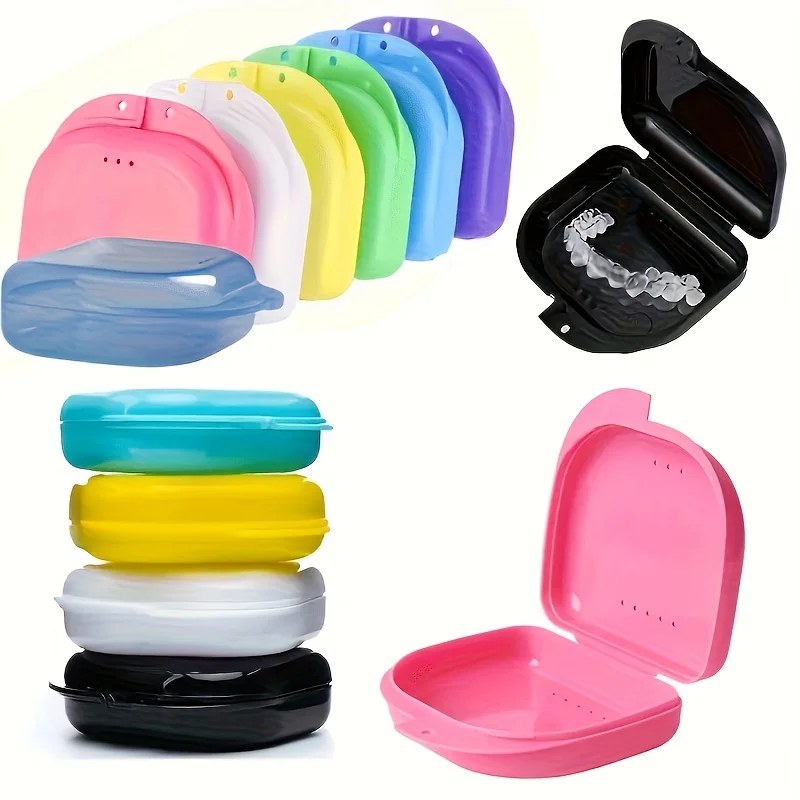 Denture Bath Storage Box Fake Teeth Orthodontic Retainer Case Mouth Guard Container Plastic Organizer Oral Hygiene Tools