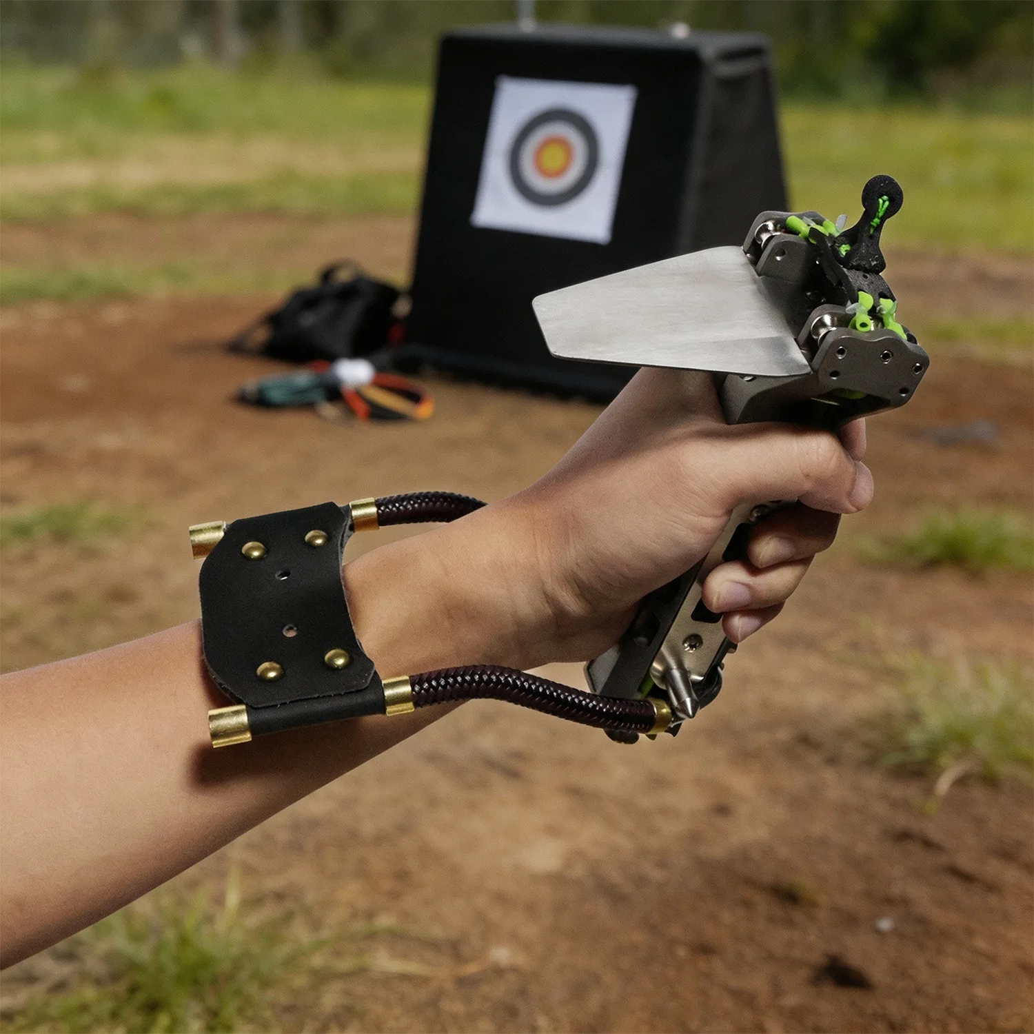 Outdoor Portable EDC Creative Automatic Loading with Wrist Support Protection Rapid Shooting Camping and Hunting Tool