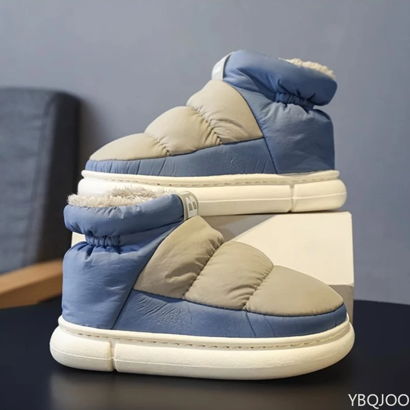 

Large Size Autumn and Winter Fashion New Item with Plush and Thick Warm Cotton Boots for Outdoor Comfort Men's Cotton Shoes