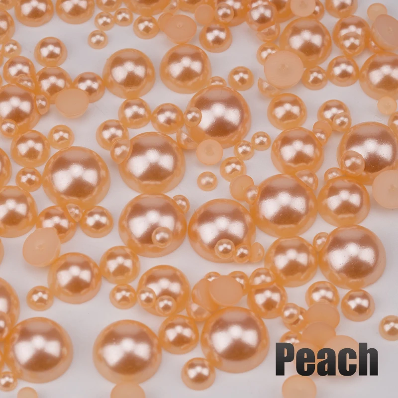 VDD Großhandel 2,5-10mm Mehrfarbige ABS-Imitationsperlen Halbrunde Kunststoffperlen mit Flachem Rücken für DIY-Handwerk und Nagelkunst-Dekoration – Detail 5