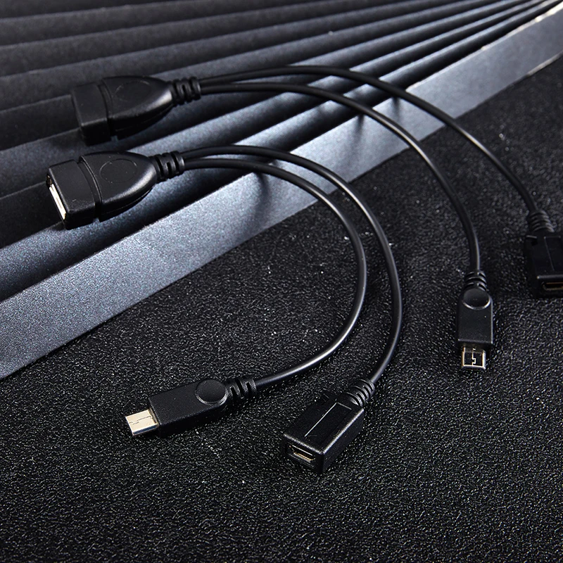 1Pc 2 In 1 OTG Micro USB Host Power Y Splitter USB Adapter To Micro Connected With External Power Supply