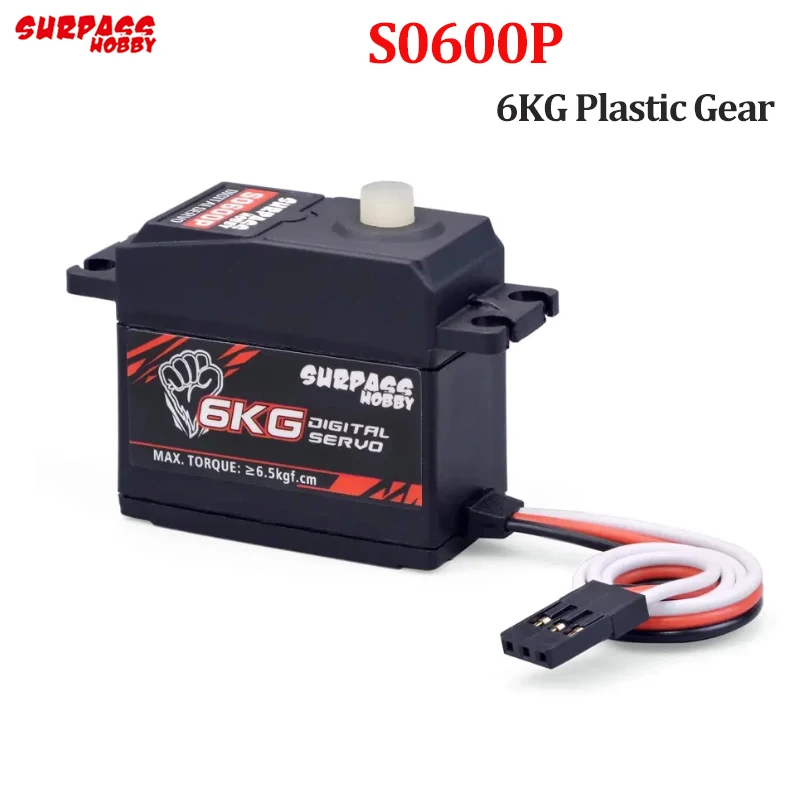 

SURPASS Hobby S0600P Plastic Gear 6KG Digital Servo for RC 1/10 1/12 1/14 High-Speed RC Car Aircraft RC Boat Smart Robot