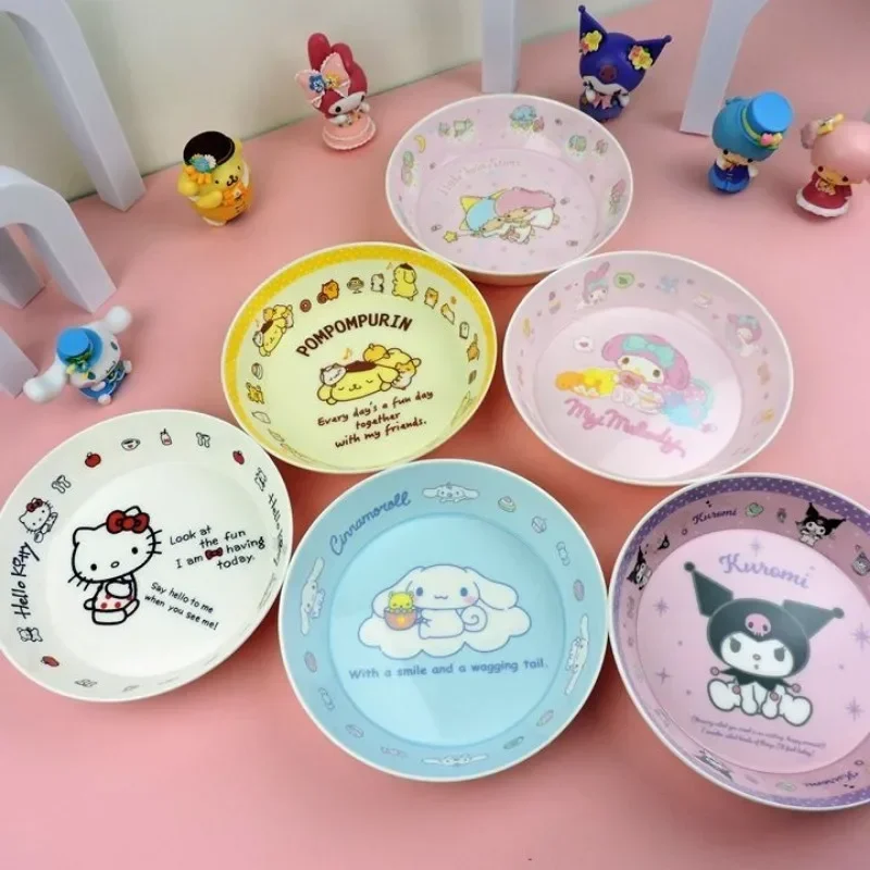 

Sanrio My Melody Anime Kawaii Tableware Bowl Cute Cartoon Hello Kitty Kuromi Student Dining Rice Bowl Dish Gifts for Girls