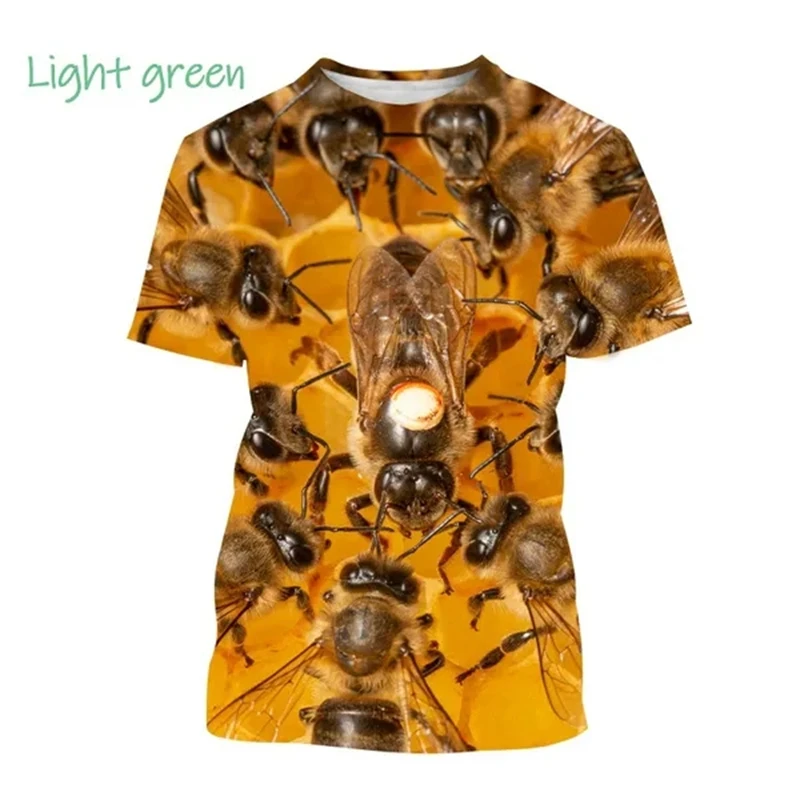 Newest Bee 3D T-shirt Summer Personality Honeycomb Bee Printed Short-sleeved Hip-hop Harajuku Unisex Honey T-shirt Graphic Tees