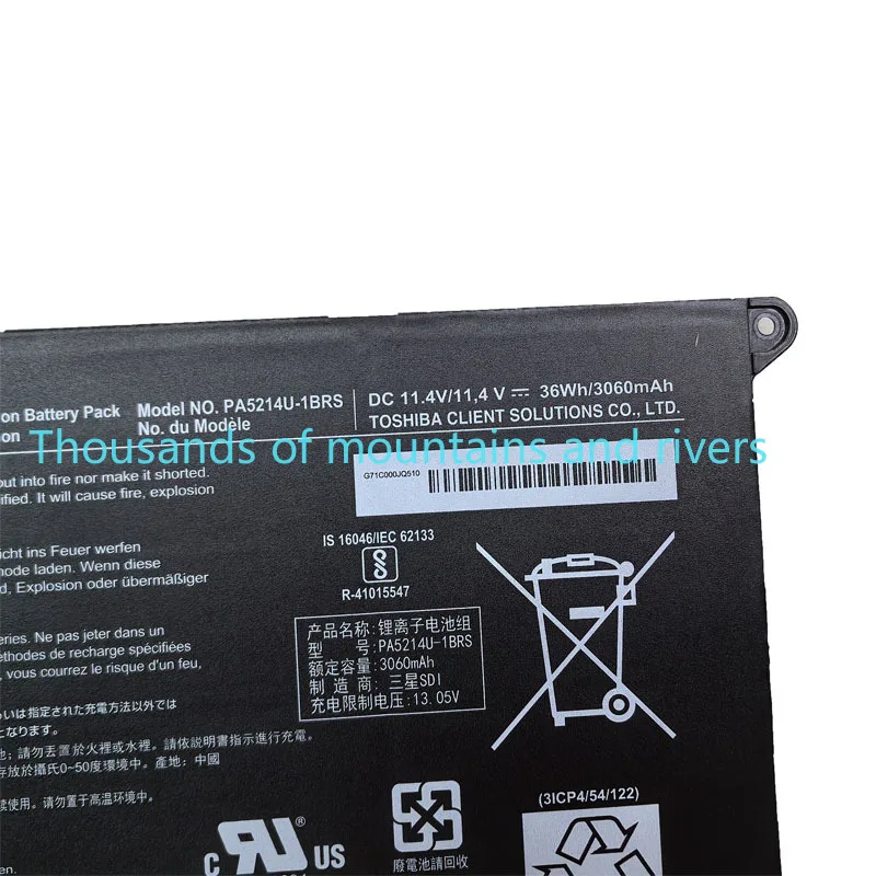 

New PA5214U-1BRS Laptop Battery for Toshiba Portege Z20T-B Z20T-C WT20-B Series Notebook PA5214U 11.4V 3060mAh 36Wh