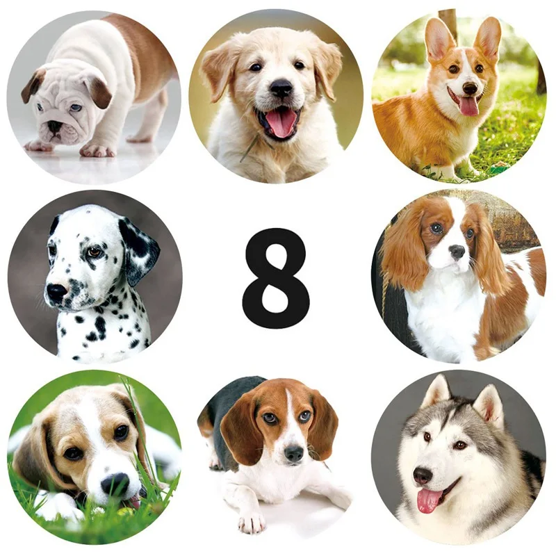 Autocollants de récompense pour enfants, 500 pièces, autocollants d'encouragement à motif de chien chiot pour enseignants, autocollants d'animaux mignons, papeterie