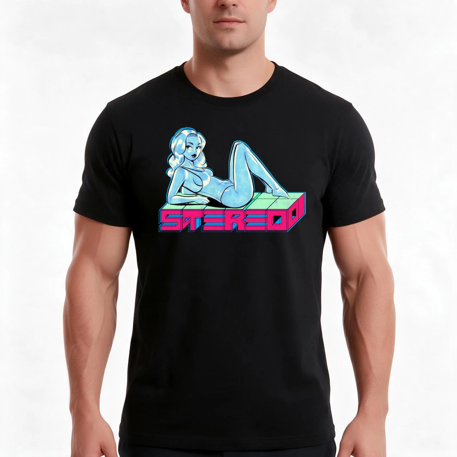 Stereo Vol. 2. T-Shirt, Summer Casual Cotton Tee, Oversized Streetwear Tops, Vintage Graphic Print, Loose Fit Short Sleeve