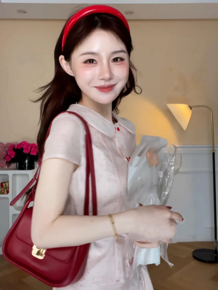 

Sweet Youthful Plaid Shirt And Skirt Set Women's High Waist Dress Casual Style Summer Fashion Two-Piece Suit