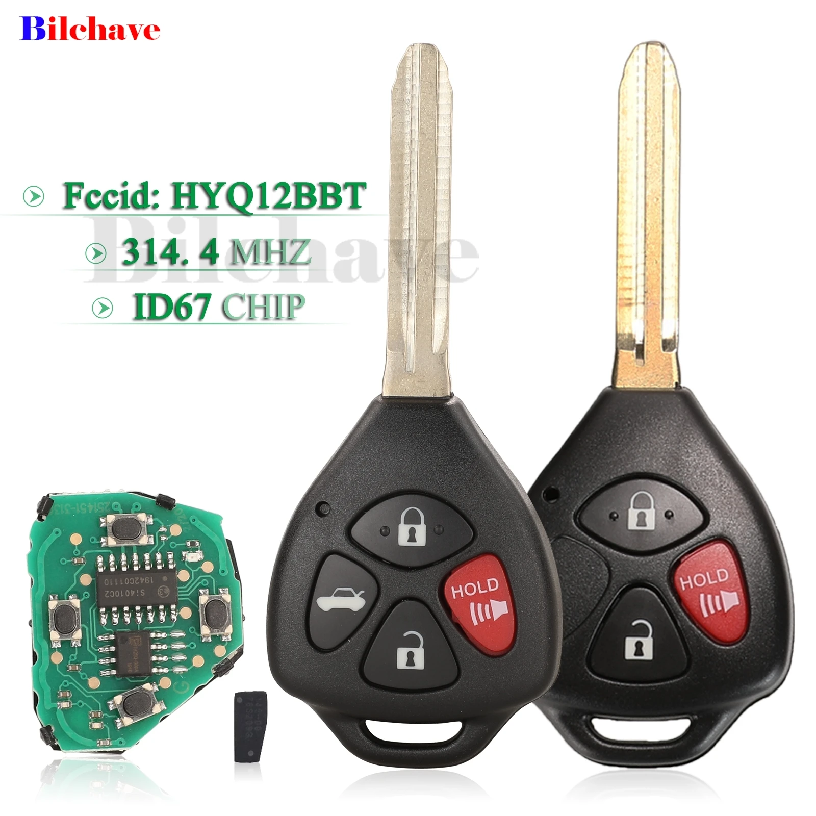 

jingyuqin 3/4BNT For Toyota Camry Avalon Corolla Matrix RAV4 Yaris Venza tC/xA/xB/xC Remote Car Key 314.4Mhz ID67 Chip HyQ12BBY