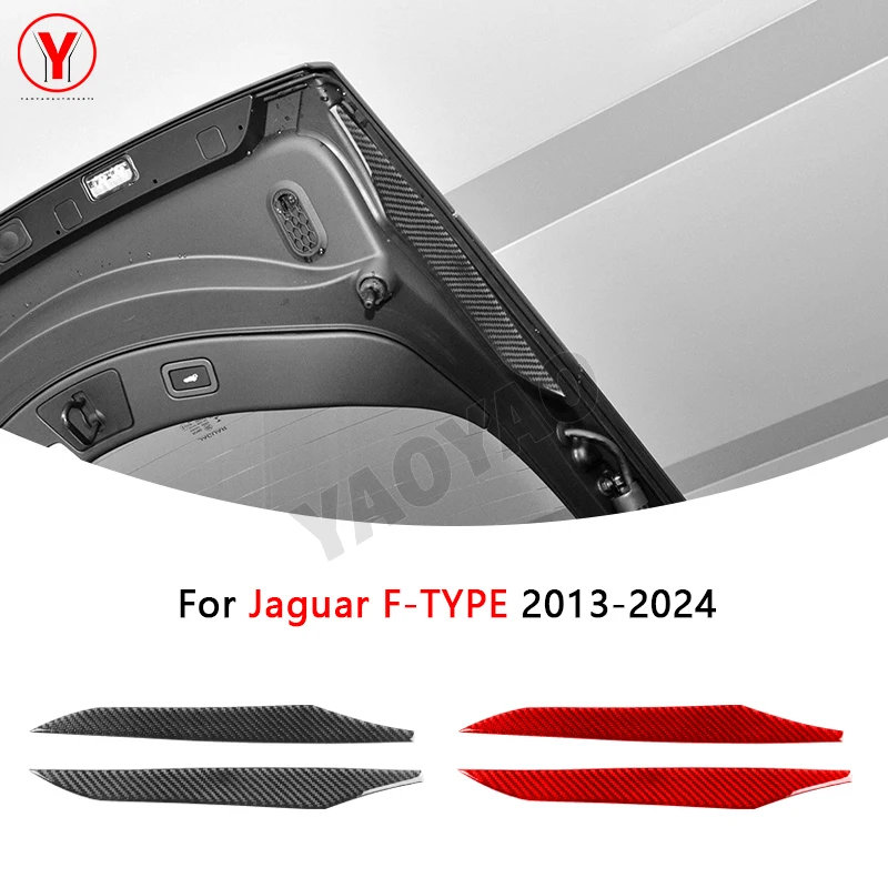 

For Jaguar F-Type 2013–2024 Trunk Side Sticker Cover Trim Stickers Carbon Fiber Car Accessories
