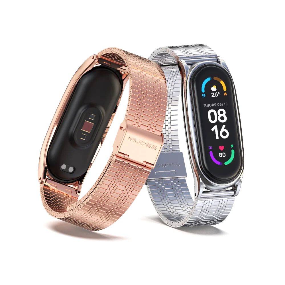 샤오미-Mi 밴드 7 NFC 메탈 스트랩, mi Band 7 6 5 4 3 팔찌 Mi Band 6 Correa Xio Mi Xao