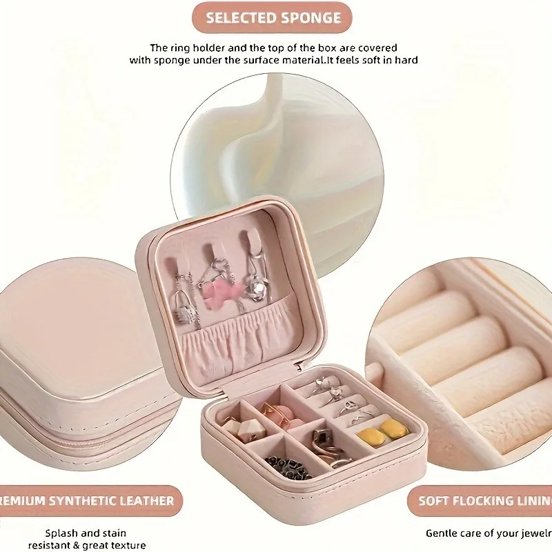 منظم محمول لصناديق المجوهرات والسفر وحقائب التخزين والخواتم والأقراط والقلائد والأساور - الهدية المثالية لـ wo #6