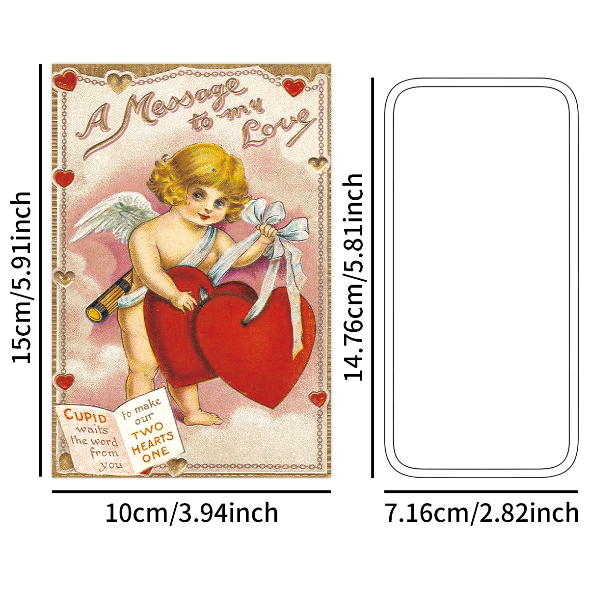 빈티지 발렌타인 데이 하트 인사 카드, 빅토리아 발렌타인 데이 엽서, 벽 아트 룸 장식, 여성용 사랑 선물, 12 개