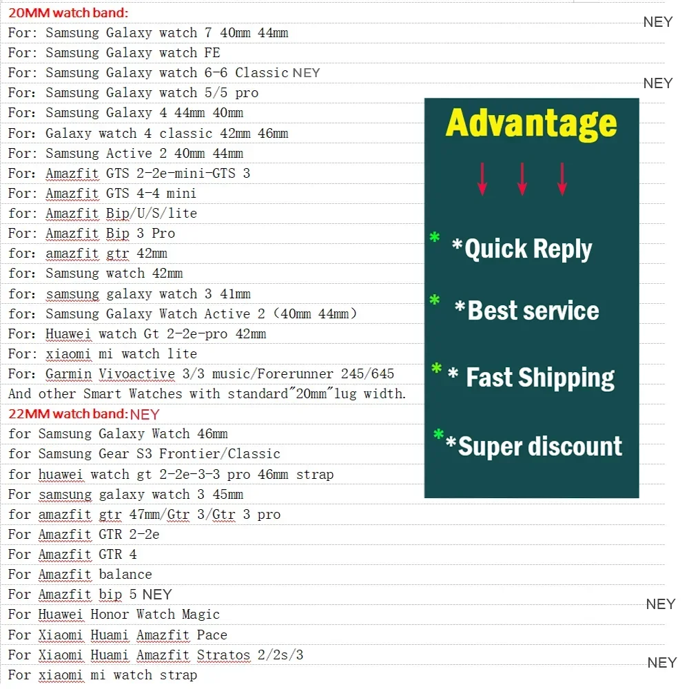 20 مللي متر 22 مللي متر حزام فاخر لساعة سامسونج جالاكسي 7/FE/6/4/كلاسيكي/3/5/5 برو سوار جلد الماس هواوي Gt 5-4-3-pro-2e الفرقة