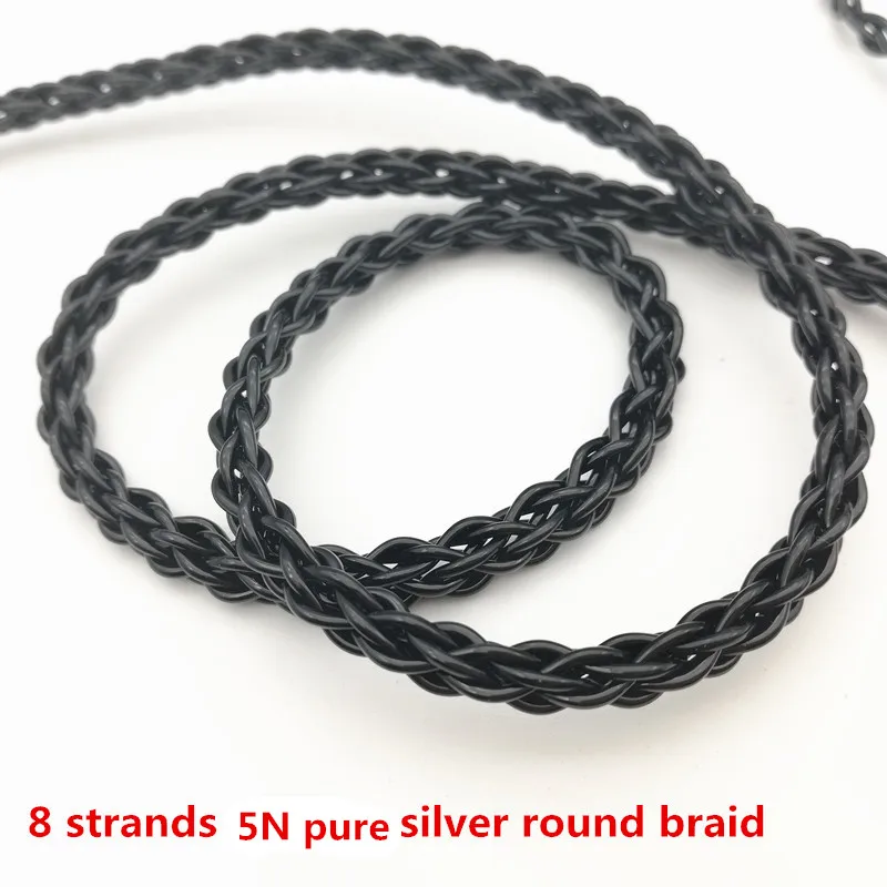 HIFI OCC 8 Core Pure silver Audio Cable Earphone Cable HIFI DIY Earphone Replacement Cable Upgrade Wire 2 Pin 0 78 Cable