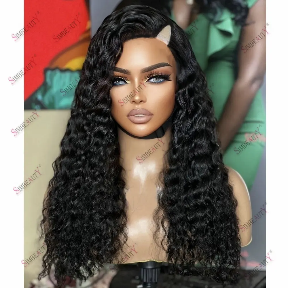 Loose Deep Wave V Part Wig Human Hair for Black Women Easy Wear No Leave Out 100% Virgin Mongolian Hair Glueless Adjustable Wig