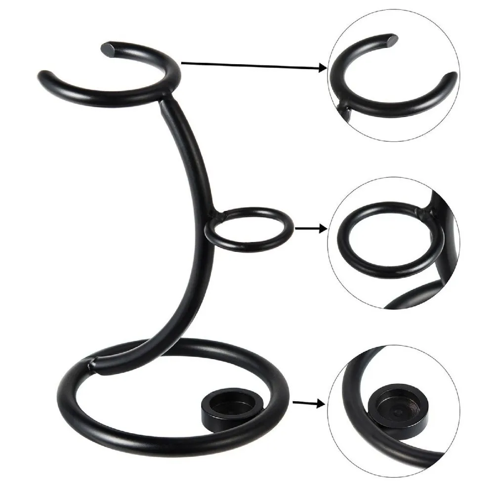 حامل ماكينة الحلاقة المعدنية متعدد الوظائف، ملحقات العناية بالشارب، حامل فرشاة الحلاقة الفنية، قاعدة الحلاقة المتينة #1