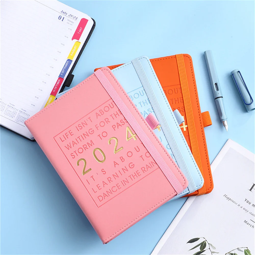 2024 A5 Notebook 365 Days Schedule Organizer Journal Notepad Daily Weekly Planner Budget Book School Office Supplies