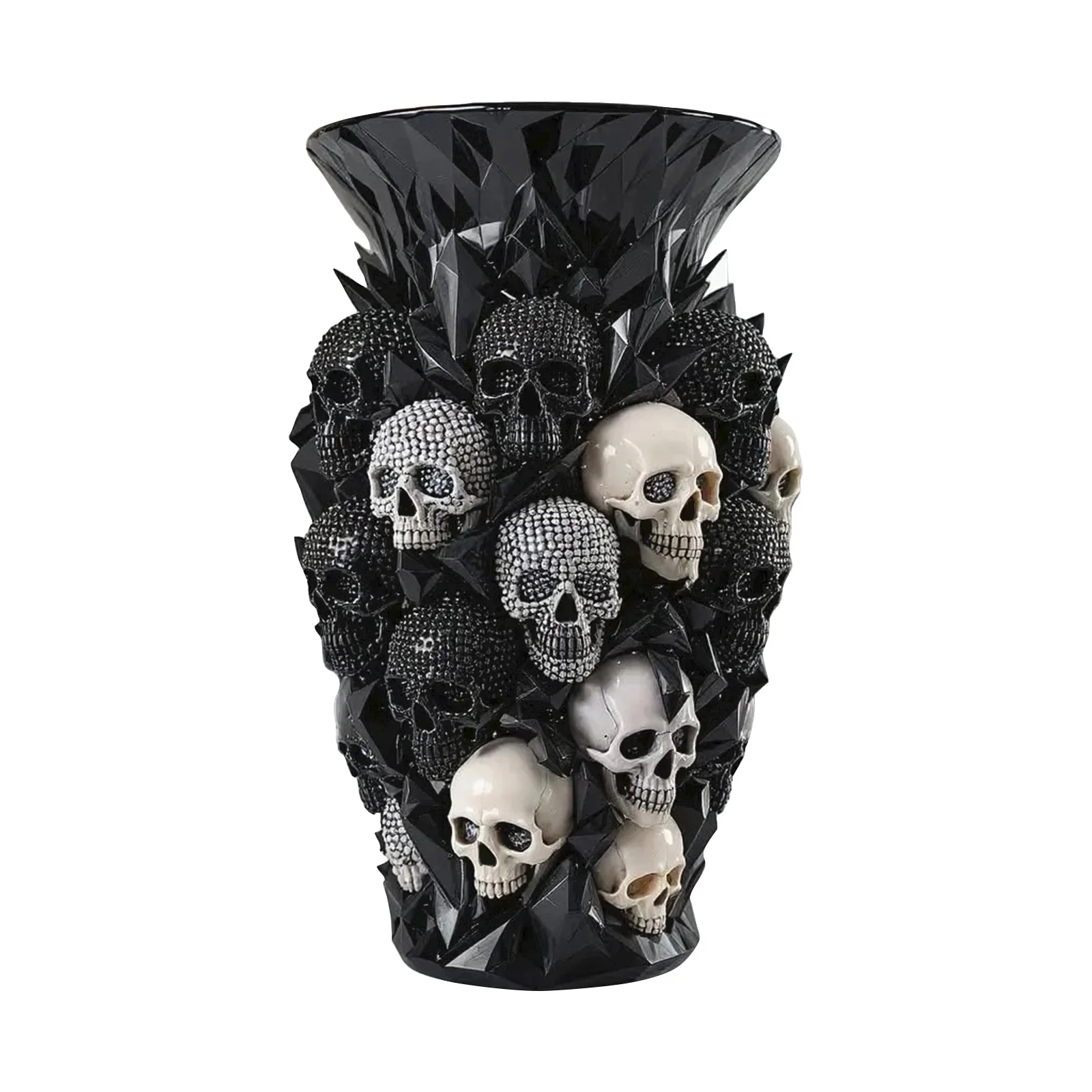 Gotische Totenkopf-Vase, Dekorative Garten-Resin-Dekoration, Gotische Dekorative Vase, Wohndekor-Blumenvase