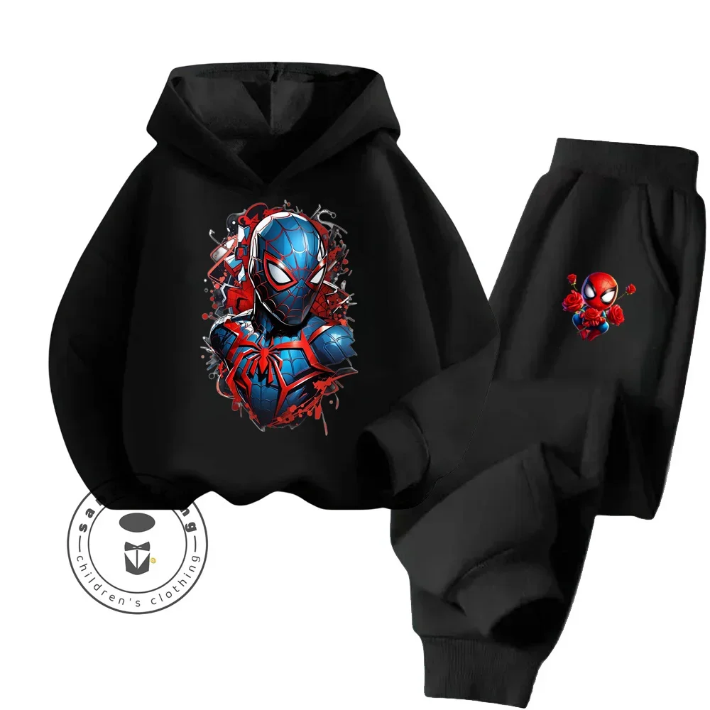 2024 Spider Man Elastic Langarm Mode Tops Spiderman Muster Geeignet für Kinder Frühling und Herbst Hoodie Fashion Trainingsanzug