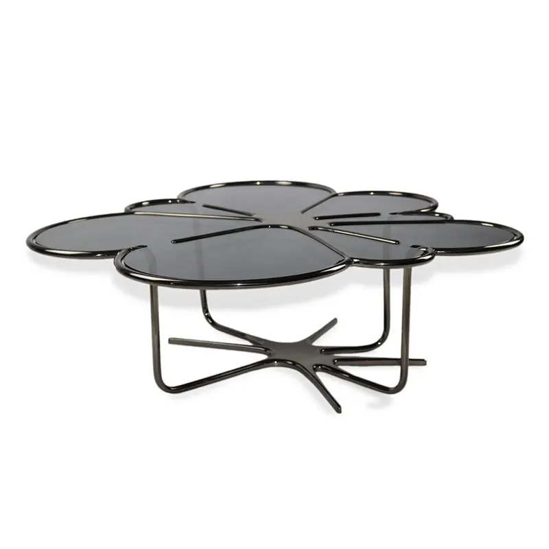

Light luxury petal shaped tempered glass coffee table, simple modern living room, irregular shaped tea table