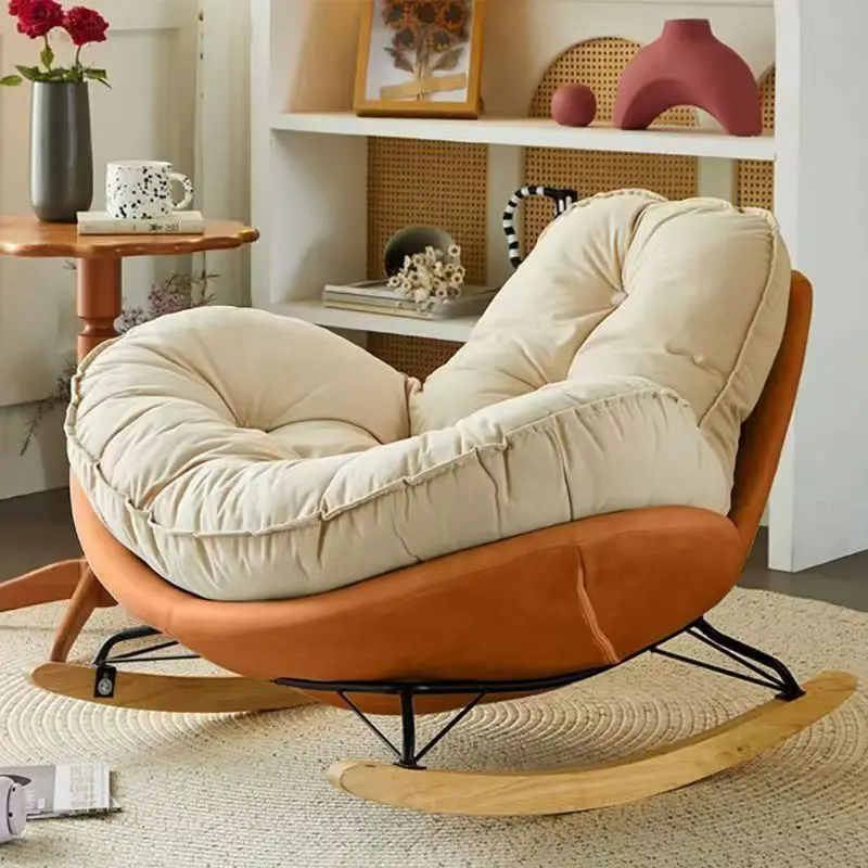 Lazy Couch Penguin Rocking Chair Wood Leisure Large Rocking Chair Can Lie On The Balcony Living Room Small Leisure Lazy Chair