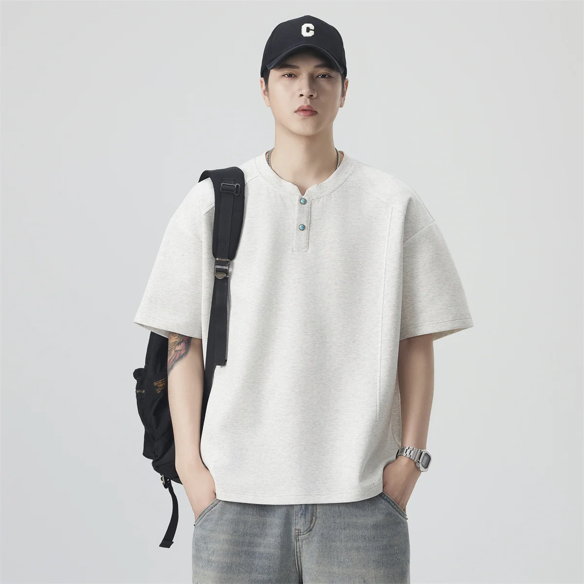 2026 Summer New Style Men's Fashion Sporty Versatile Short-Sleeved T-Shirt POLO Shirt
