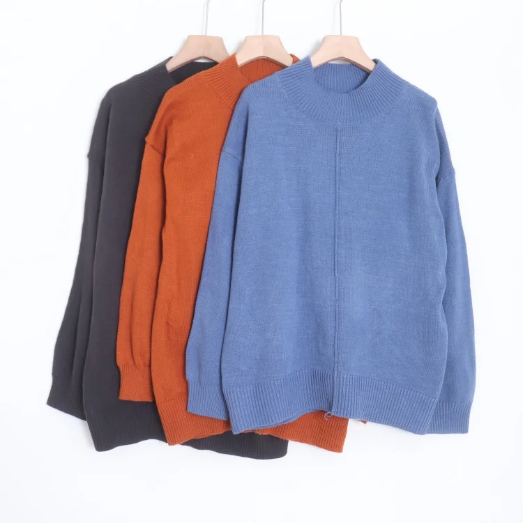

Loose Casual Women's Pullover Sweater round Ne Spring Autumn Pure Color Commute Long Sve T-irt Sle Online Exclusive