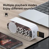 Digital Alarm Clock Wireless Bluetooth Speaker Support TF FM Radio Sound Box Bass Subwoofer  Desktop Music Player