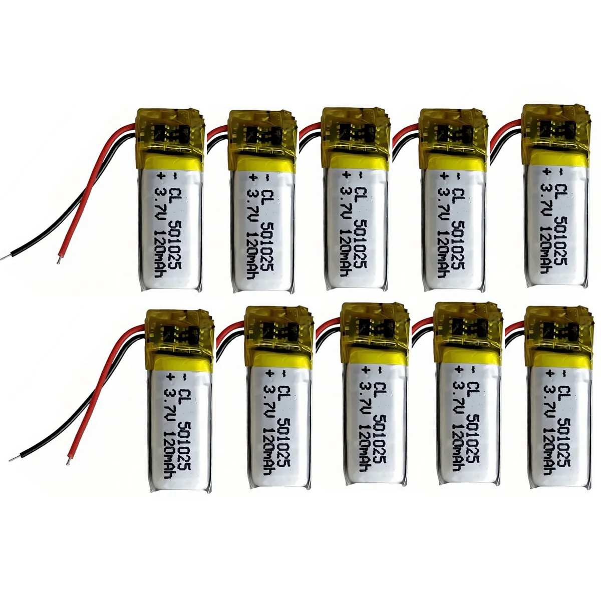 10PCS 501025 3.7V 120mAh Lithium Polymer LiPo Rechargeable Battery For MP3 Headphone Recorder DVD Bluetooth Headset Smart Watch