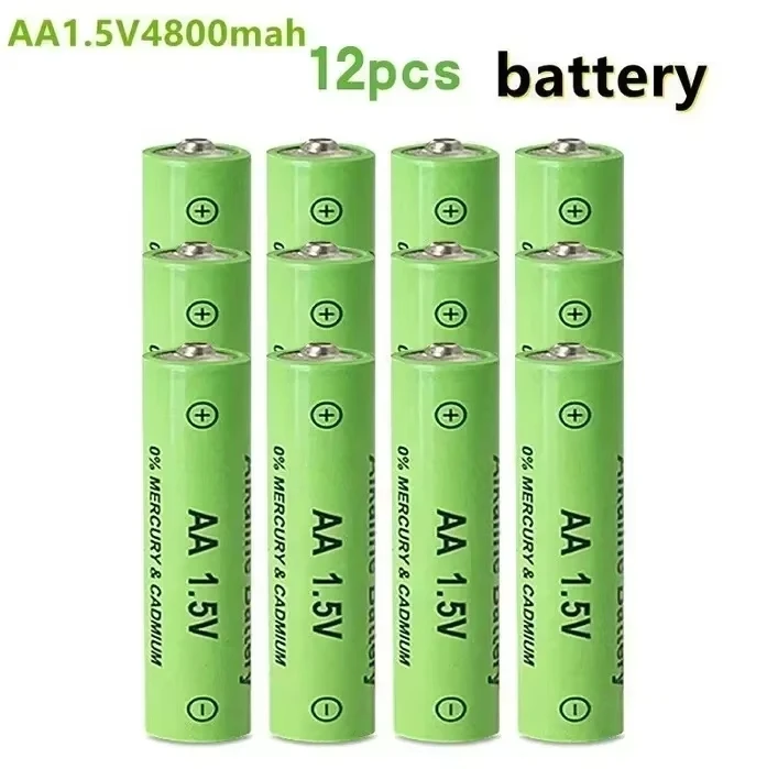 2024 Best-selling 100% AA Rechargeable Battery 1.5V 4800mAh, Alkaline Technology for LED Lights, Toy Cameras