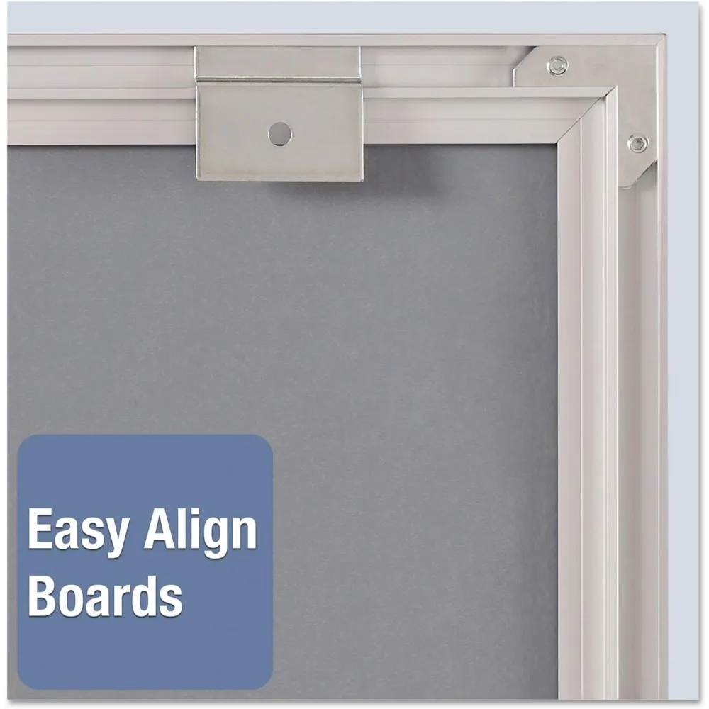 Ensemble de tableau blanc magnétique modulaire, 34 x 23, avec plateau et marqueur, cadre argenté